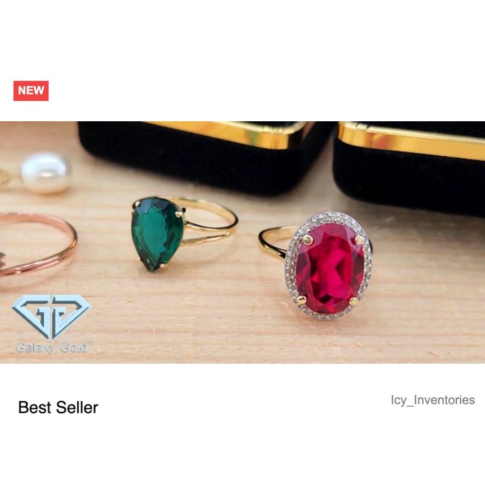 Solid Yellow Gold Ruby Pendant Necklace Elegant C… - image 7